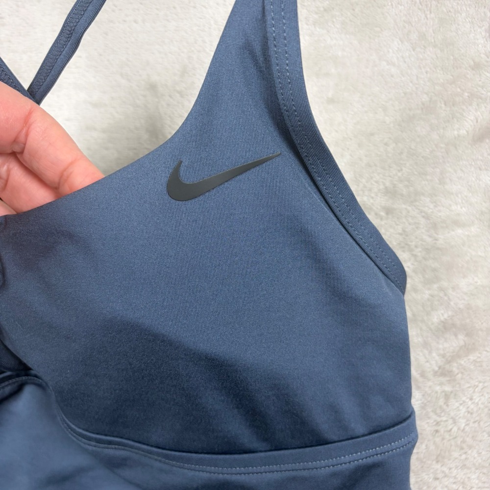 Nike Swim Crossback Tankini Top Women Blue Athletic Sz M Pads Adjustable Straps - Picture 5 of 7